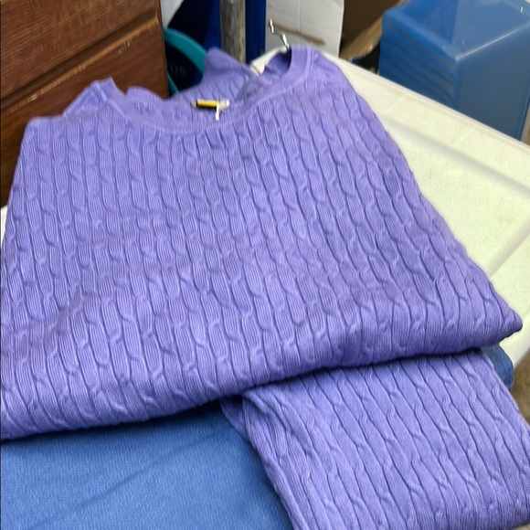 Purple Cable Knit Women’s Sweater and Pants